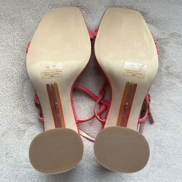 Sam Edelman Kit Dahlia Pink Strappy Sandal Women’s 11 Block Heel Barbie Wicked - Picture 14 of 16